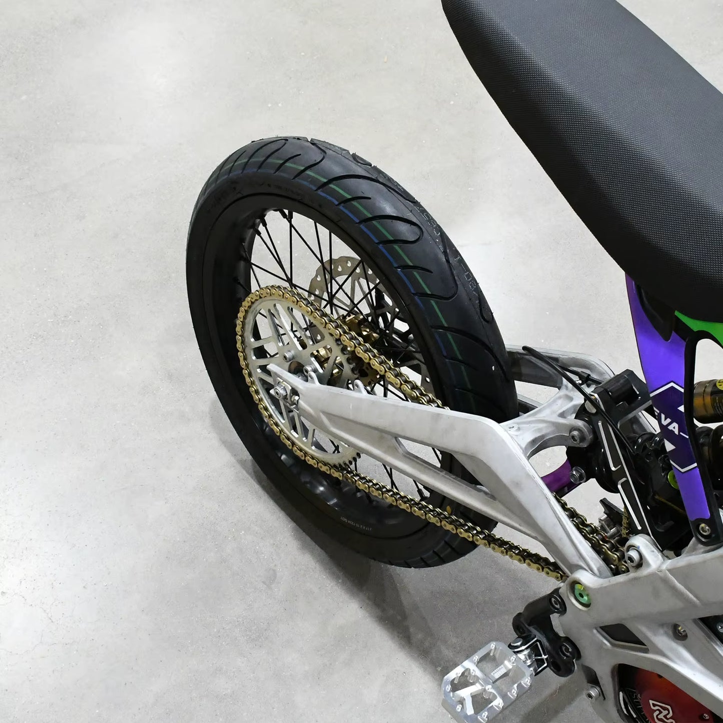 Surron LBX supermoto wheel set.