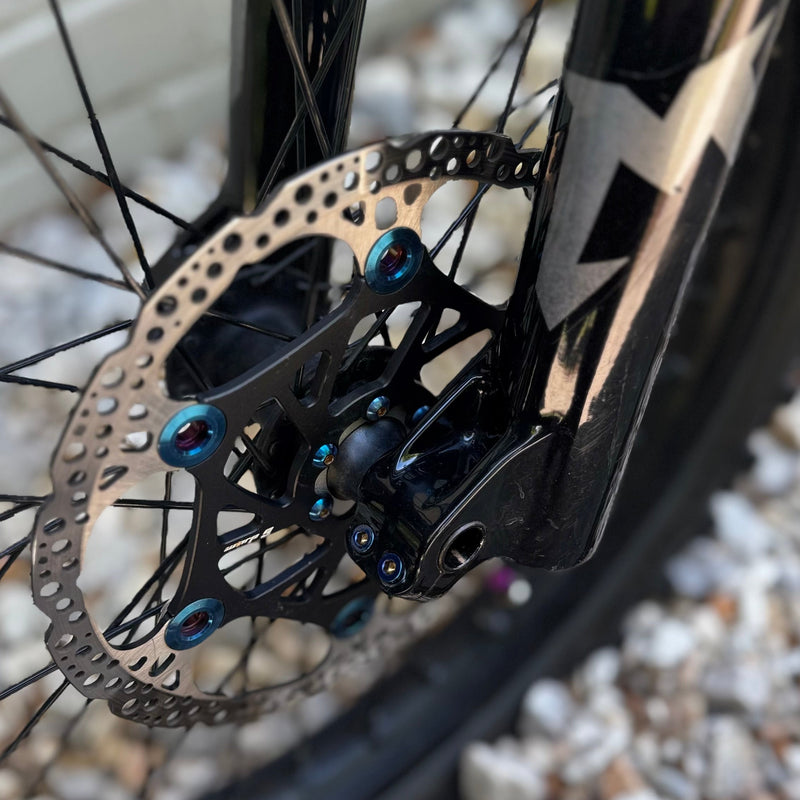 Titanium rear brake rotor bolts